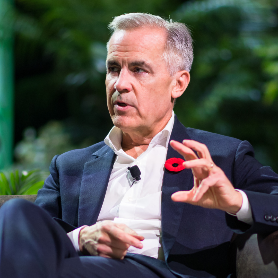 Mark Carney on stage at the prime quadrant conference